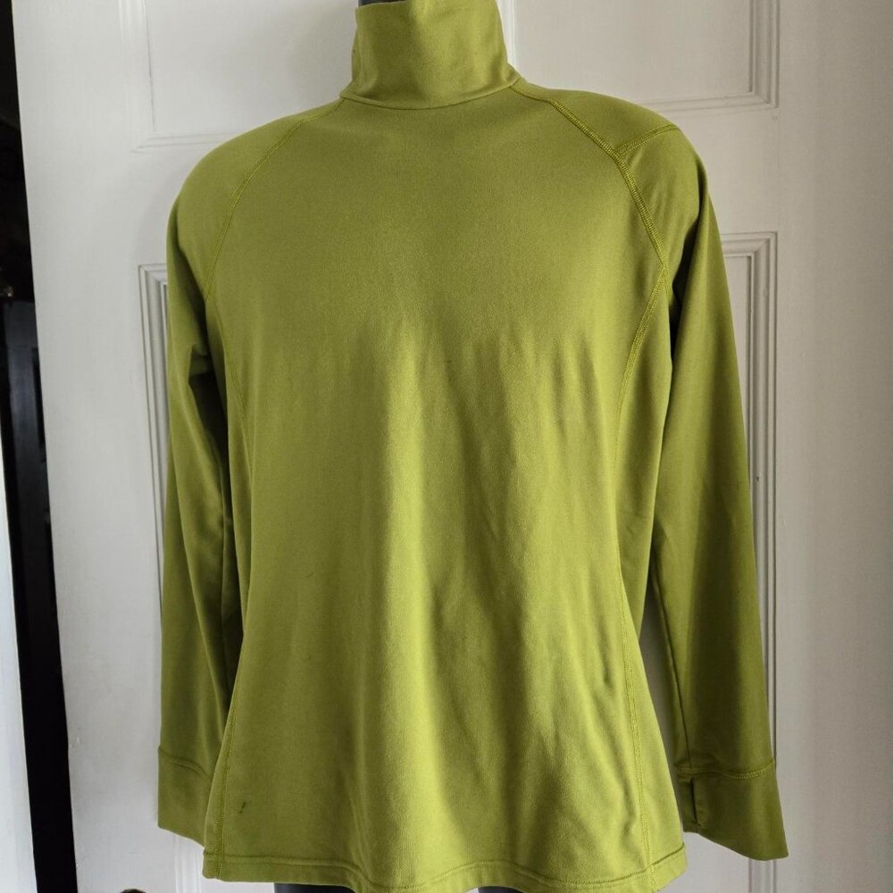Eastern Mountain Sports Green Turtleneck Womens Size L Long Sleeve Ski Layering